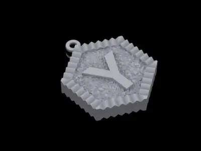 Personalized letter pendant 3D print model