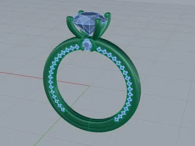 Diamond ring 3D print model 64