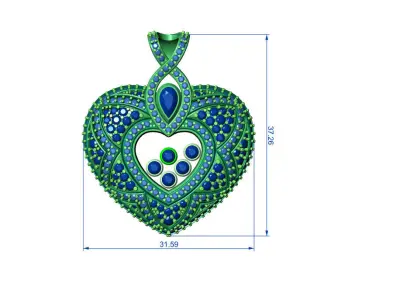 Heart Shape Happy Diamond Locket  3D print model