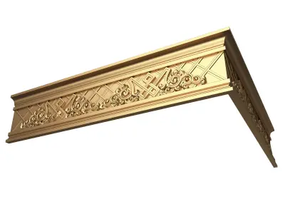 Cornice Decoration Molding 015 270 Degree Low-poly 3D model