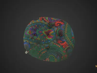 Game Ready Green Cushion Low-poly 3D model