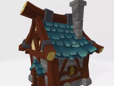 Cartoon House Free low-poly 3D model