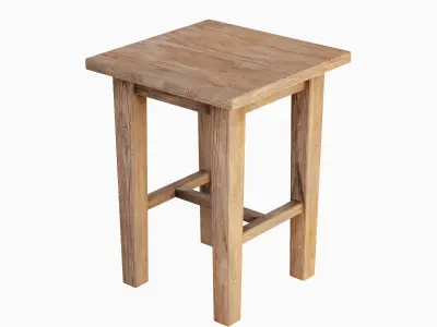 Wooden Chair 02 Low-poly 3D model