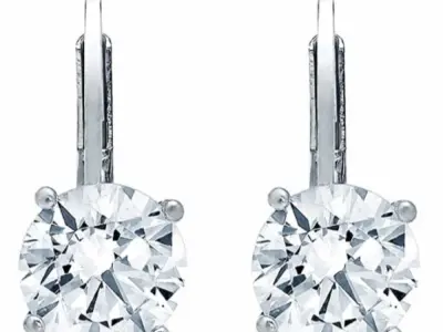 Women Diamond Earrings 3D print model 12