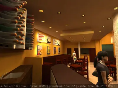 Outdoor mall restaurant 3D model