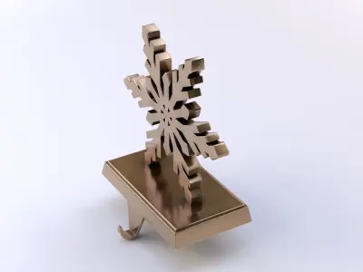 Snowflake Shaped Christmas Stocking Hanger 3D model