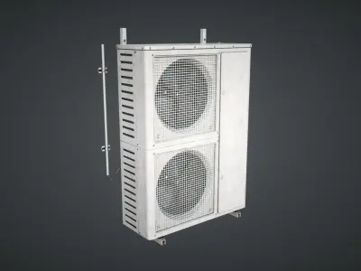 External air conditioner Double Low-poly 3D model