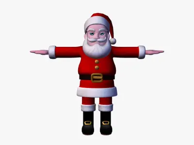 Santa Claus in red  Low-poly 3D model