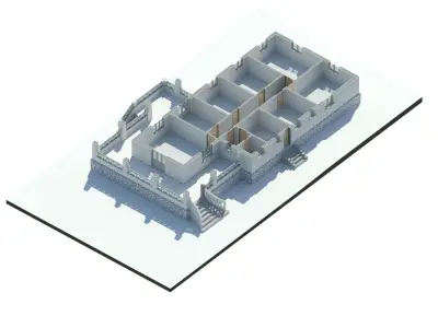 SF-04 house with porch and stairs 3D model