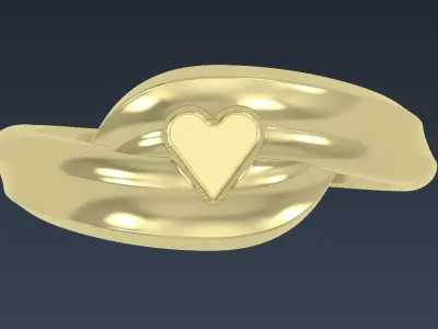 Lips Heart Ring 3D print model