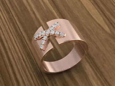Jewelry Diamond Ring 3D print model 10