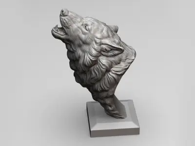 Wolf howls 3D print model