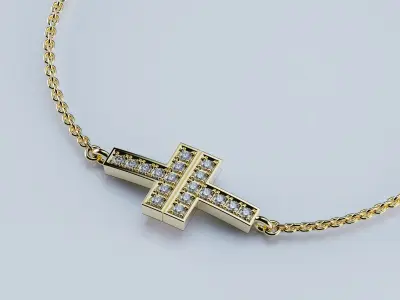 Diamond Double Chain Bracelet T 3D print model