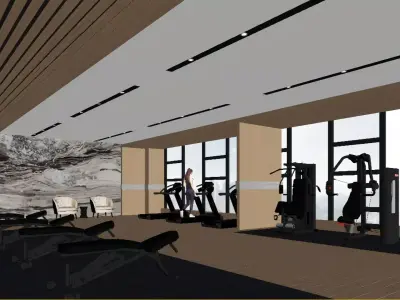 High-end fitness space 3D model