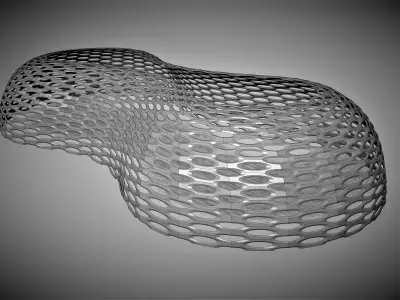 Dome with circular holes in round shape geodesic dome 3D model