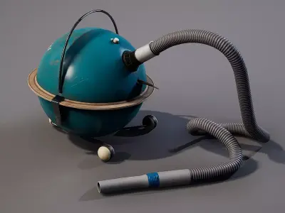Old Vacuum cleaner Low-poly 3D model