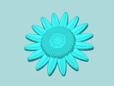 Sunflower 07 - Silicone Mold Maker - Template 3D print model