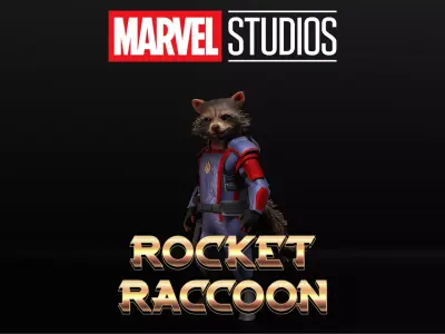 Rocket Raccoon Low-poly 3D model