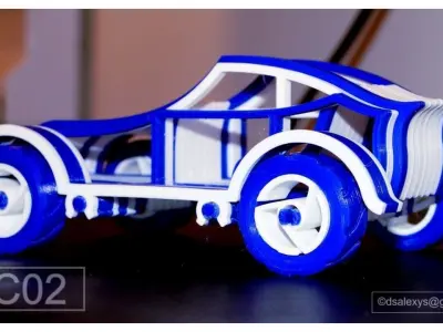 3D Printable Toy Car Kit TC02 3D model
