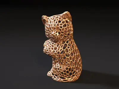 Cat Voronoi 3D print model