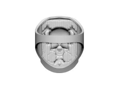 Fury Mad Skull Car Grille Piston Ring Jewellery Signet 3D print model