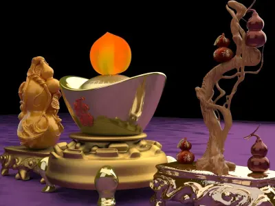 Chinese  gourd tree 3D model