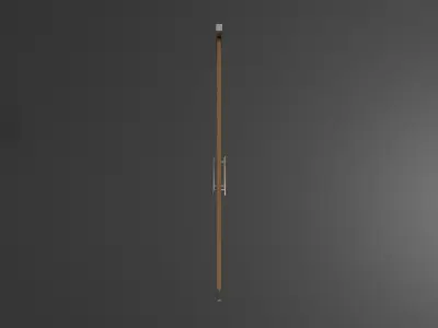 Sliding wood door Low-poly 3D model