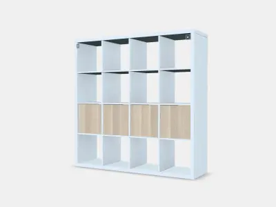 KALLAX Shelving unit with 4 inserts 17 Low-poly 3D model