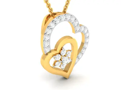 Women Heart Pendants 3dm STL OBJ FBX Render Details 3D print model