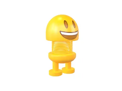 Car Spring Expression Decoration Toys Grinning Face v1 001 Low-poly 3D model