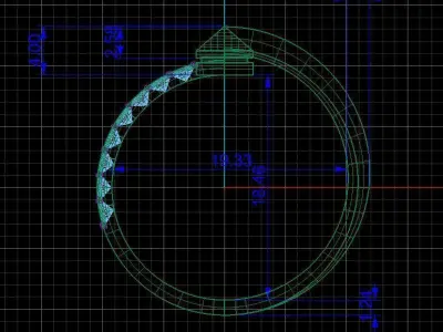 T shaped diamond ring 3D print model