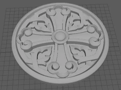 rosette cross 3D model