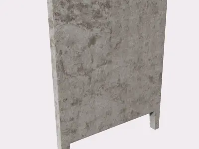 Old concrete wall Low-poly 3D model