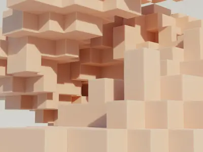 Abstract block Low-poly 3D model