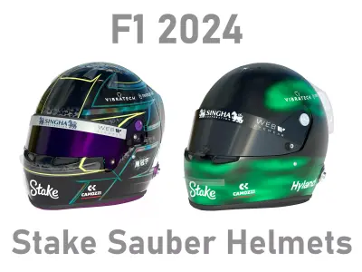 F1 Stake Sauber Helmets 2024 3D model