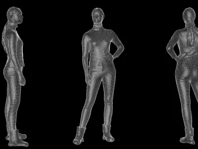 Female casual 01 Low-poly 3D model