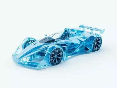 Crystal Blue Speedster model pack Low-poly 3D model