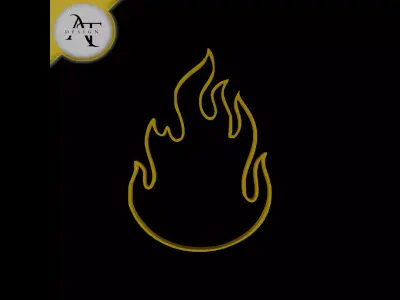 Simple Flame Symbol - 2D Art Free 3D print model 46
