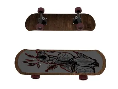 skateboard two skateboards 3D model