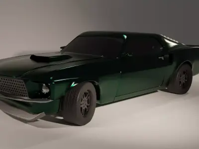 Ford Mustang 1969 Low-poly 3D model