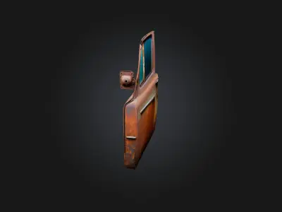 Rusted Car Door Low-poly 3D model