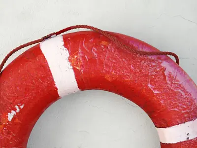 1950s Red and White Life Preserver 2 3D model