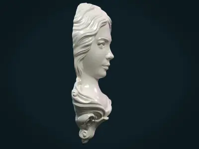 Female woman Face Mascaron 3D print model