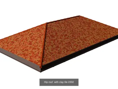 Roof set with clay tile 3D Model Pack