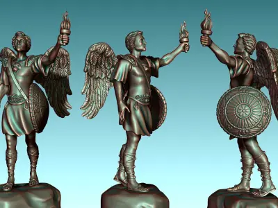 Arch-angel Gabriel - CNC Rounting - Wood - Stone - Metal 3D print model