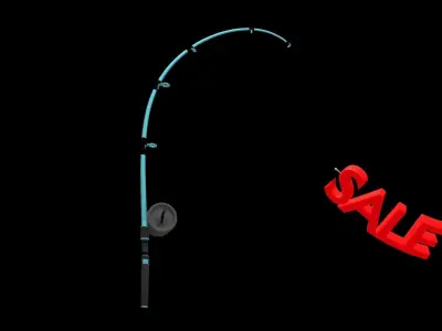 Fishing Rod catches a Sale 3D model