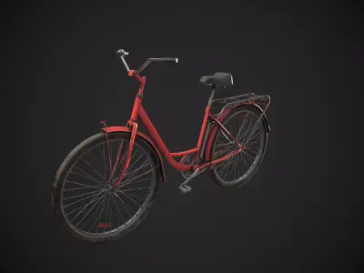 Abandoned Rusty Bicycle - Textured  Low-poly 3D model