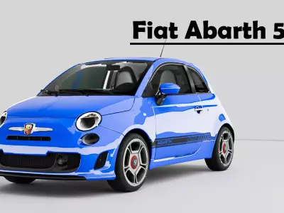 Fiat Abarth 500 Low-poly 3D model