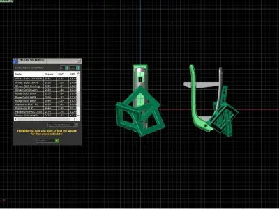  Earrings futuristic  for CNC or 3D print model