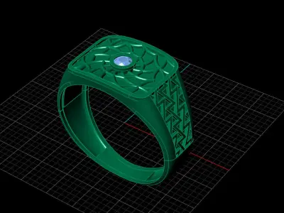 Print Ready STL 3DM  Gents Rings Diamond Men Ring  3D print model 74